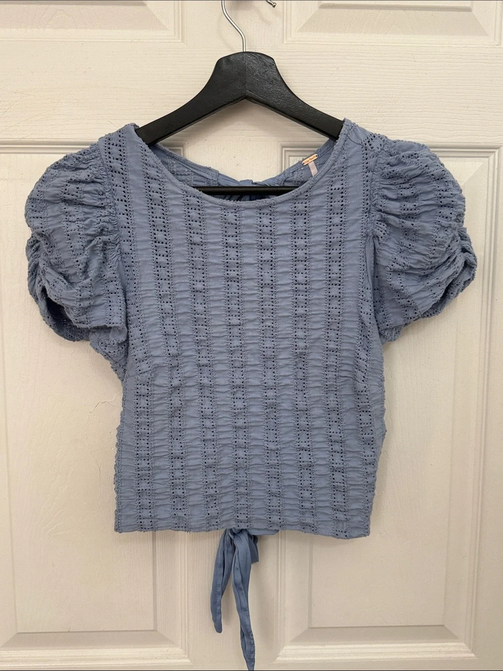 Free People women’s Star Struck Light Blue Tie-Back top
